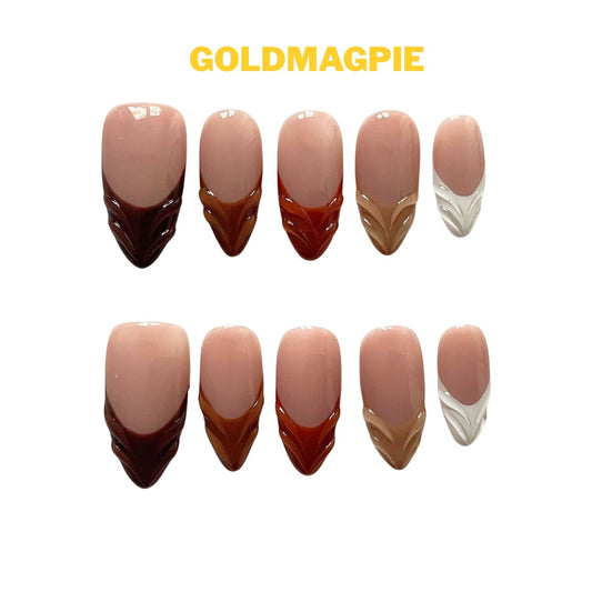 High-End Hand Painted Nude Base Medium Almond B2